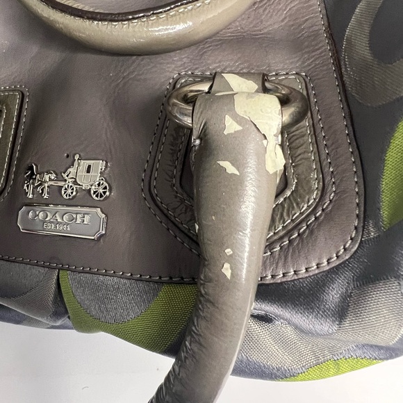 Coach Gray and Green Women's Bag - Picture 5 of 11